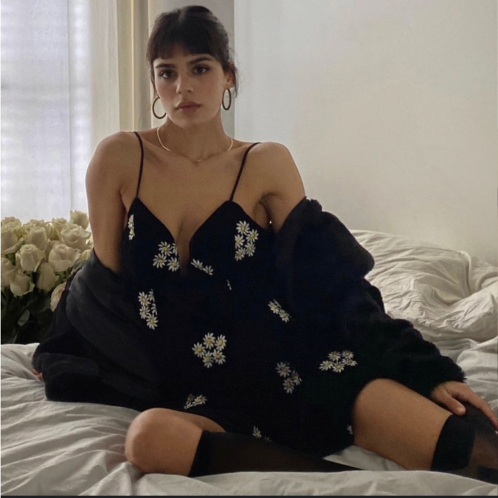 Urban Outfitters black floral mini dress